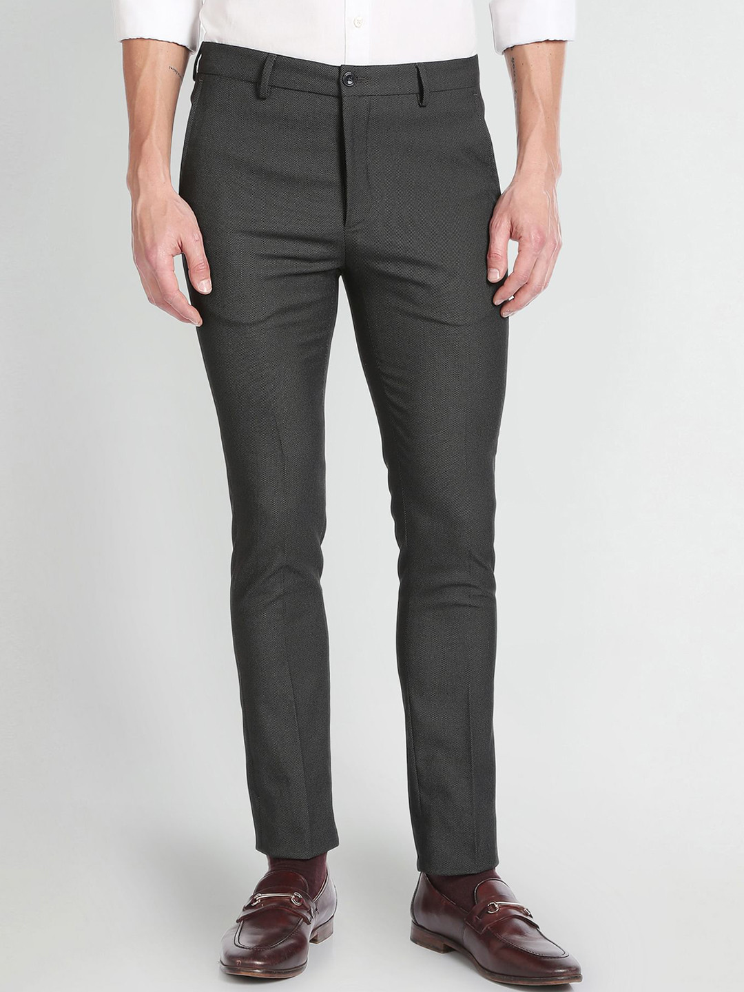 Buy Arrow New York Men Slim Fit Mid Rise Formal Trousers - Trousers for ...