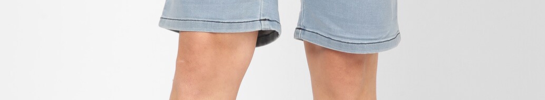 Buy R&B Men Mid Rise Knee Length Washed Denim Shorts - Shorts for Men ...
