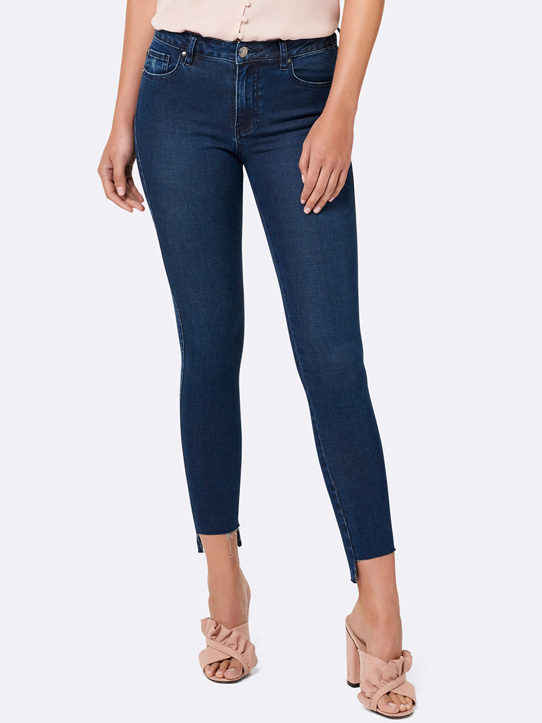 Buy Forever New Women Navy Blue Skinny Fit Mid Rise Clean Look Jeans