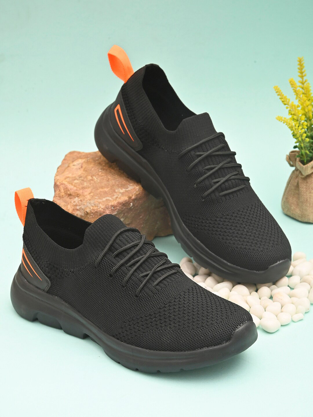 Buy Mast & Harbour Men Black Mesh Walking Non Marking Shoes Sports