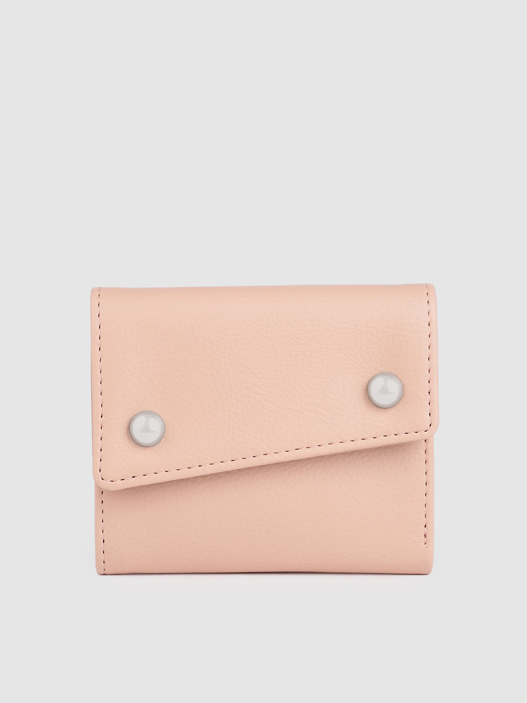 Women's Small Bow Wallet – PU Leather, 3-Fold With 7 Card Slots, Zipper Coin Pocket, Snap Closure