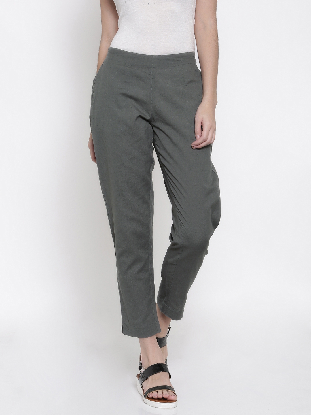 grey work trousers womens