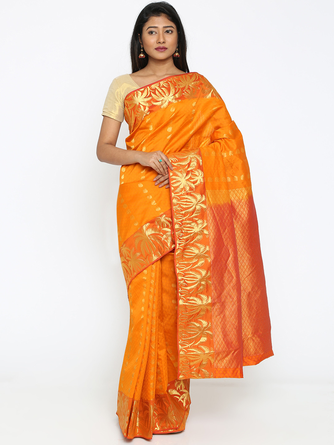 Buy The Chennai Silks Classicate Yellow Pure Silk Woven Design