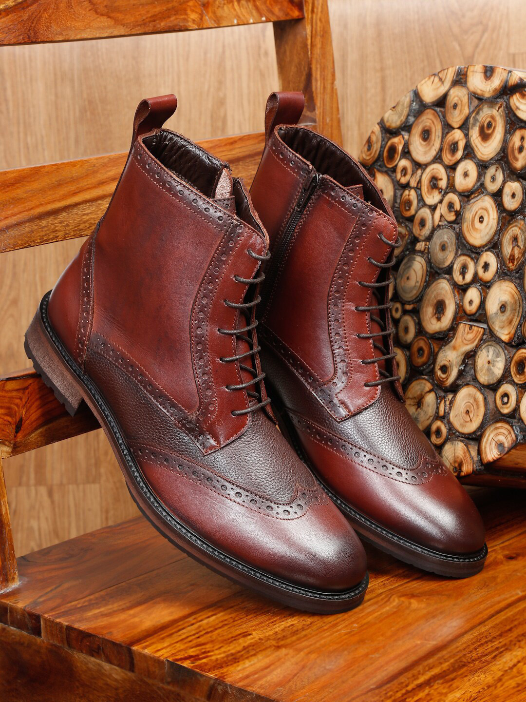 Men's Cowhide Leather High Top Boots