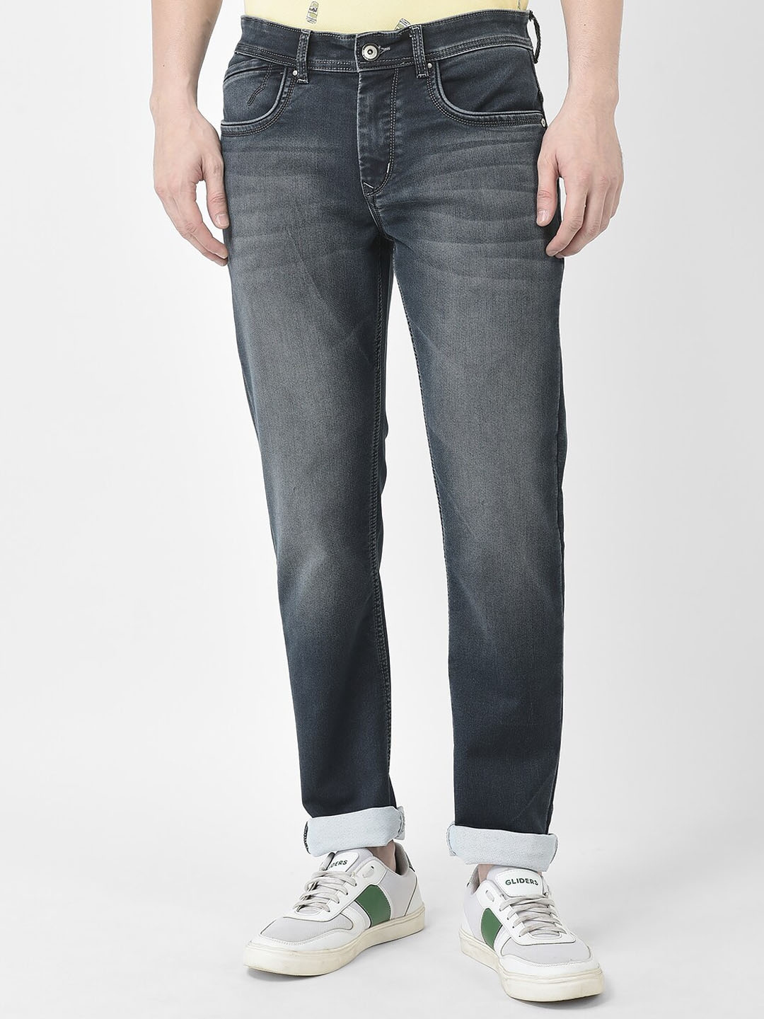 Buy Crimsoune Club Men Mid Rise Slim Fit Heavy Fade Stretchable Jeans ...