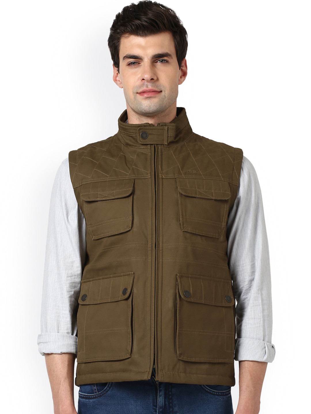 Buy ColorPlus Men Khaki Solid Tailored Jacket Jackets for Men 2286420 Myntra