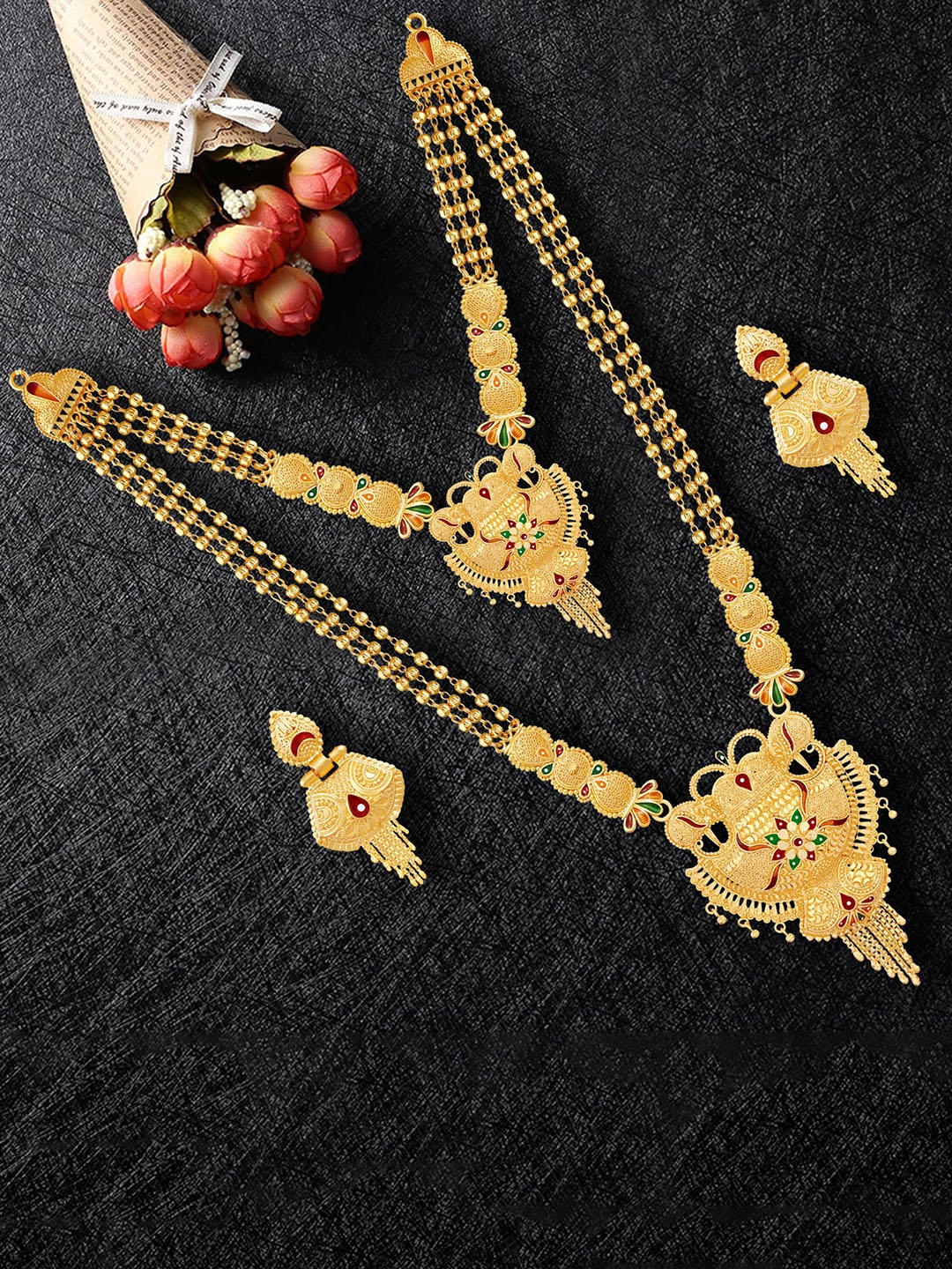 Buy Mansiyaorange Gold Plated Long Jewellery Set Jewellery Set For Women 22867564 Myntra 