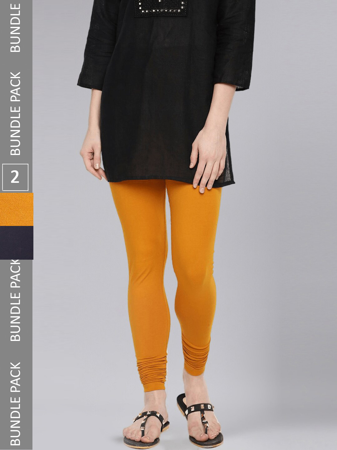 Buy Dollar Missy Women Pack Of 2 Mid Rise Slim Fit Churidar Length