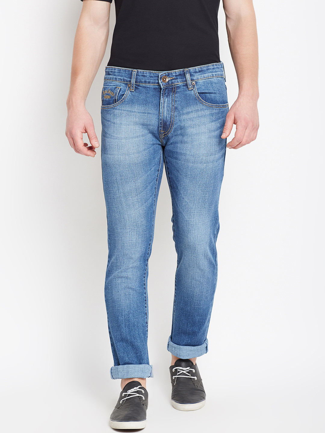 Buy Pepe Jeans Men Blue Regular Fit Mid Rise Clean Look Stretchable