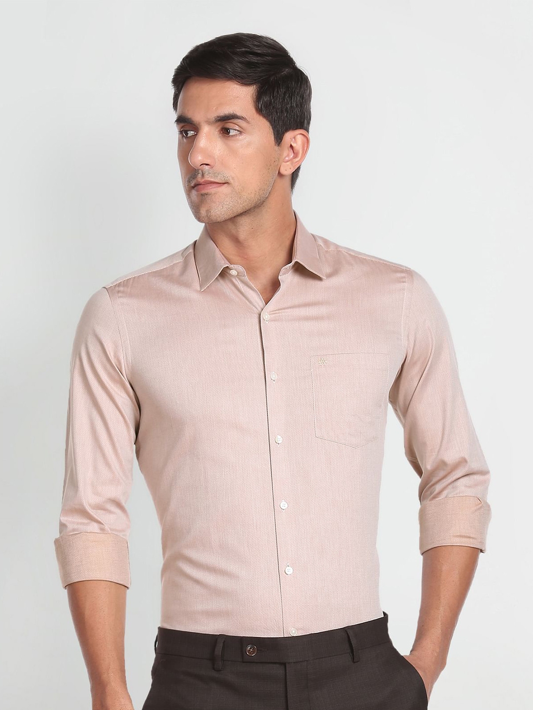 Buy Arrow Slim Fit Spread Collar Pure Cotton Formal Shirt - Shirts for ... image.