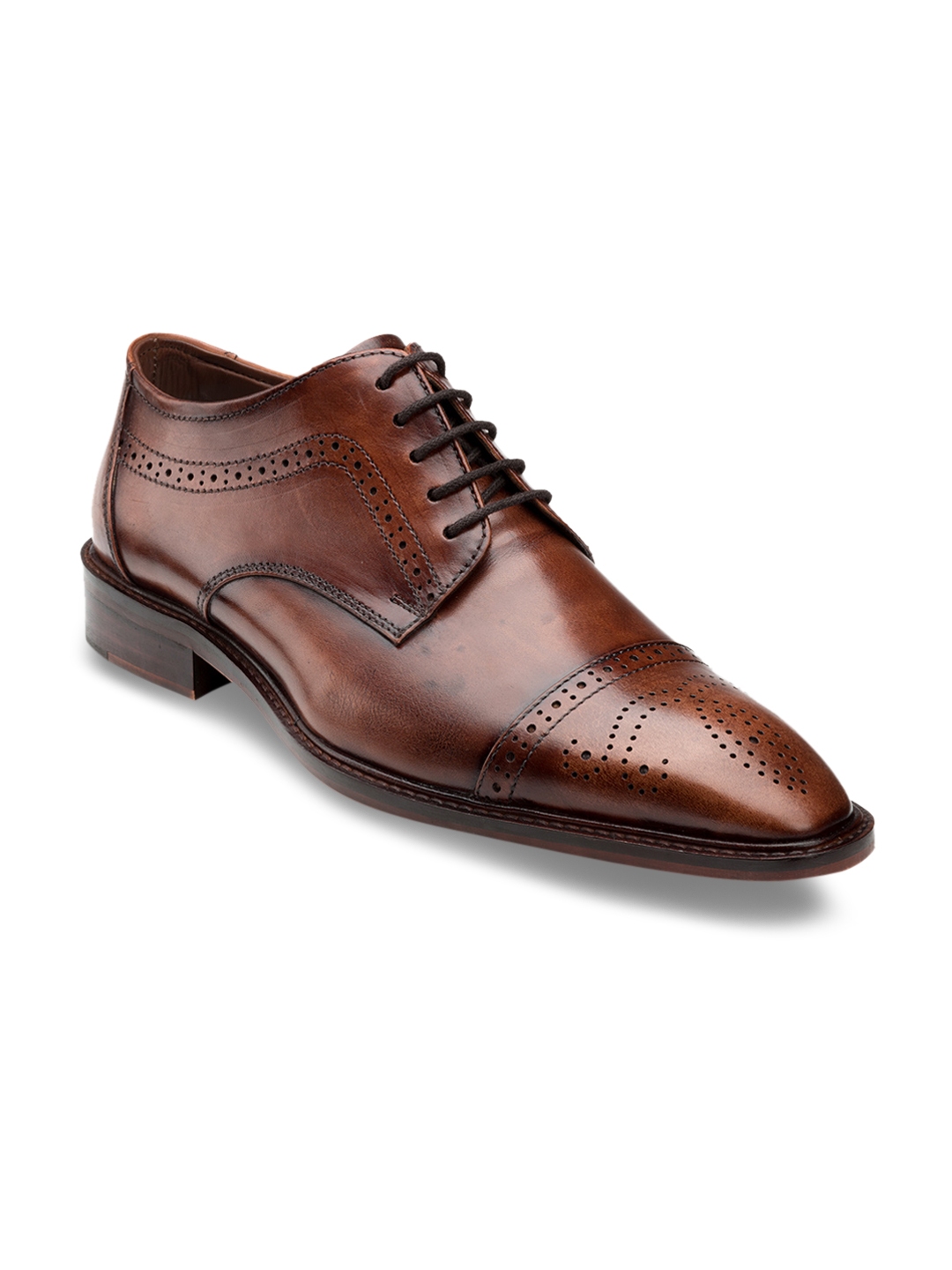 Buy ESCARO ROYALE Men Brown Semi Formal Brogues - Formal Shoes for Men ...