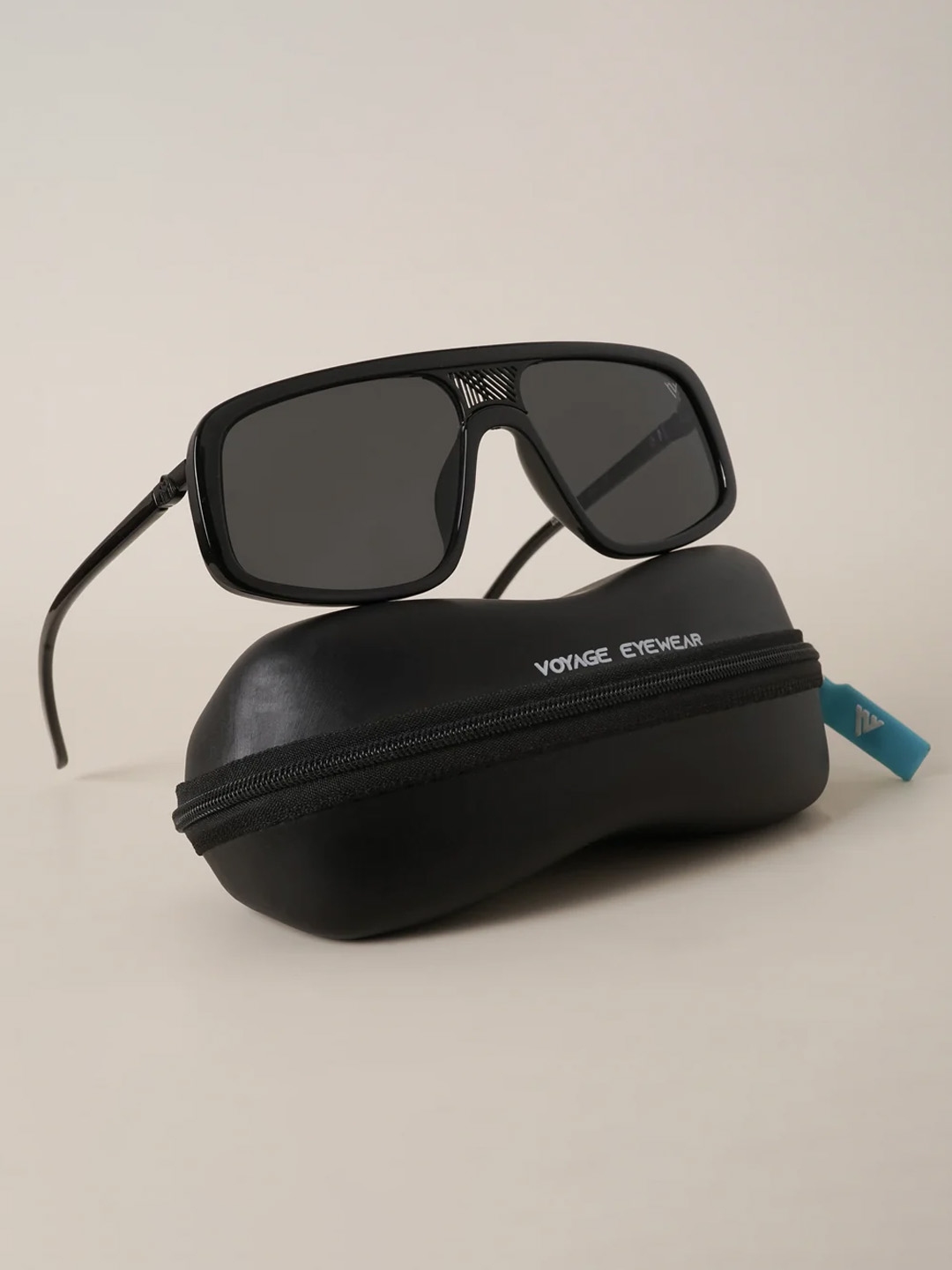 Buy Voyage Black Lens Black Wayfarer Sunglasses With Uv Protected Lens Mg Sunglasses