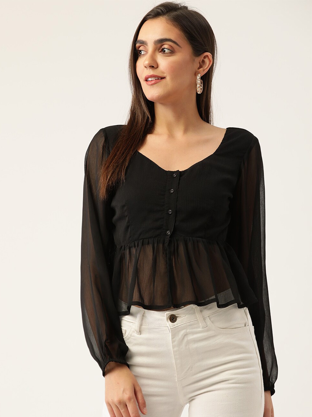Buy Rue Collection V Neck Chiffon Empire Top - Tops for Women 22883028 ...