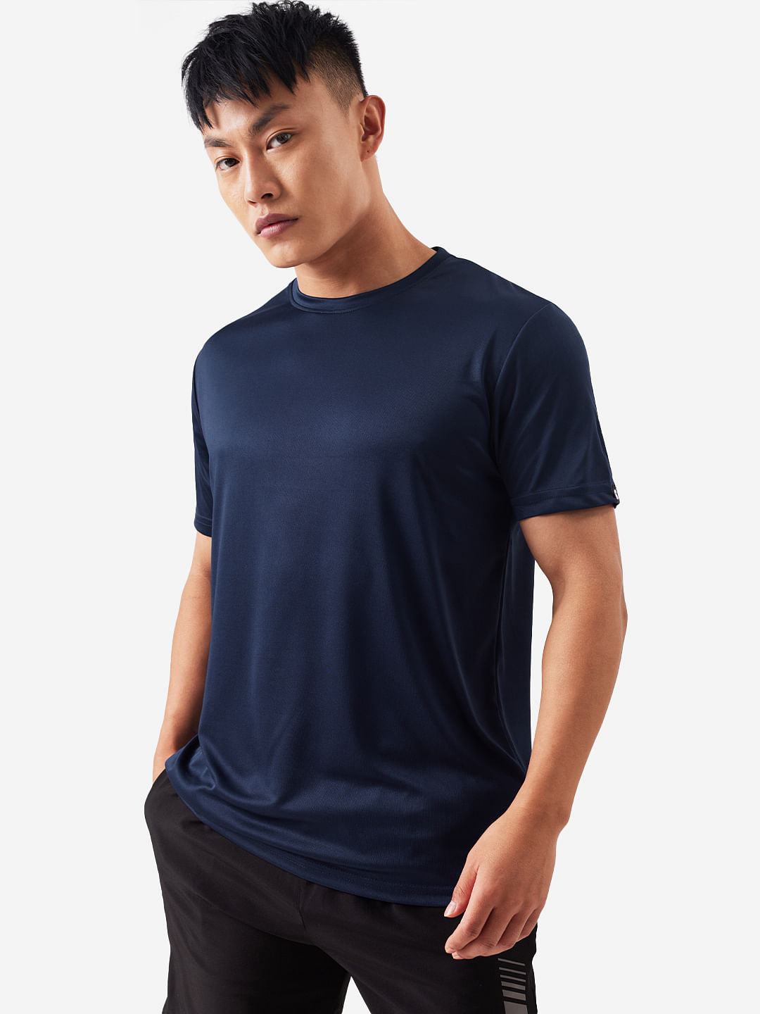 Buy The Souled Store Navy Blue Round Neck T Shirt - Tshirts for Men ...