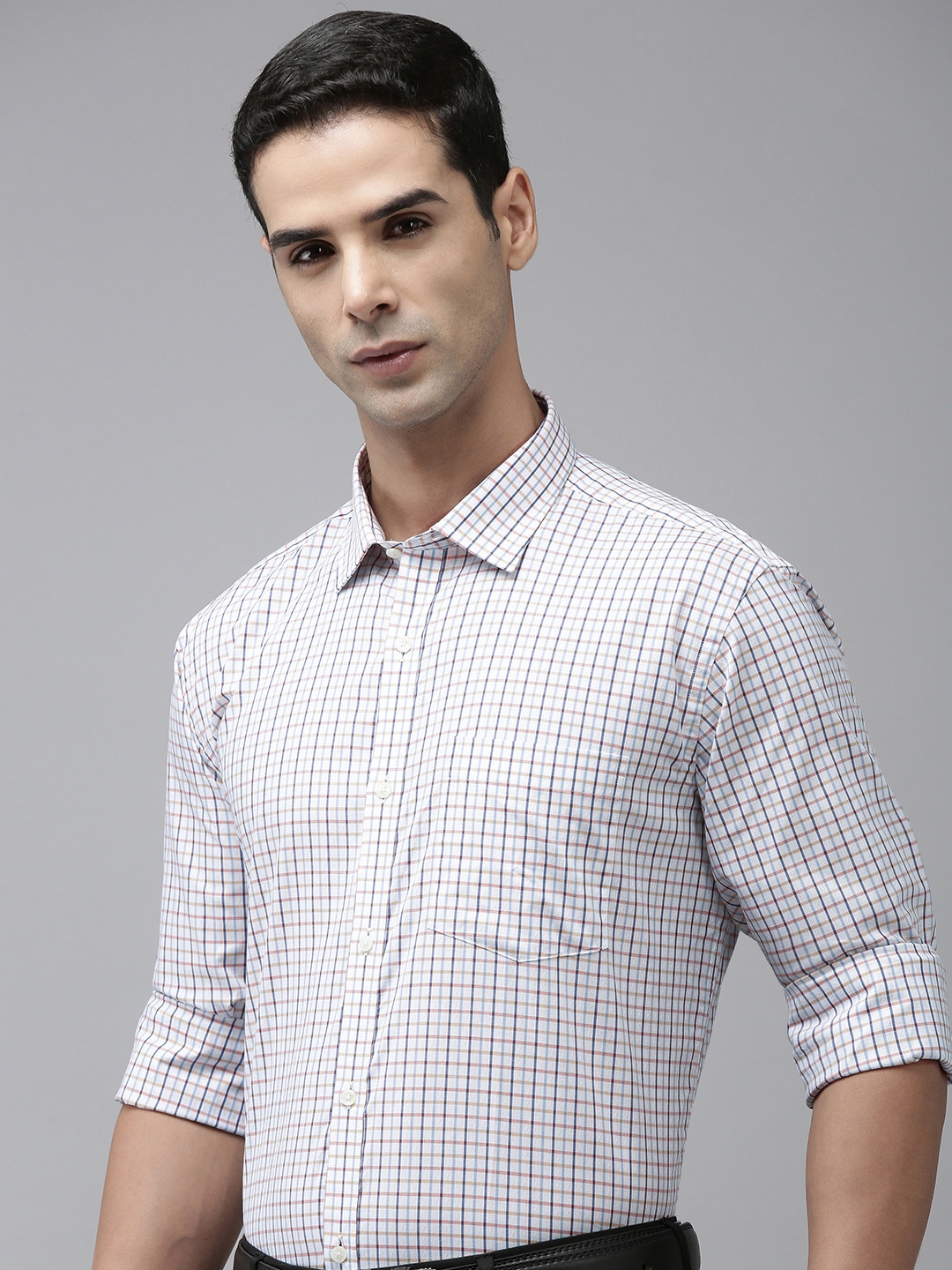 Buy Park Avenue Slim Fit Micro Checked Pure Cotton Formal Shirt Shirts For Men 22899314 Myntra 