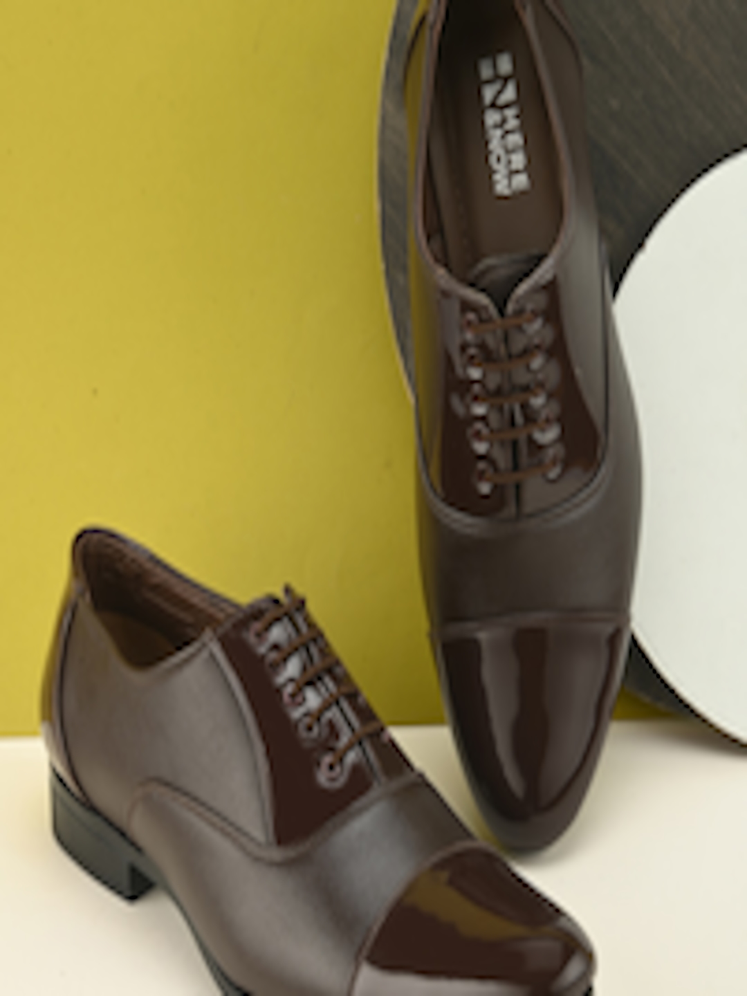 Buy HERE&NOW Men Brown Solid Formal Oxfords - Formal Shoes for Men ...