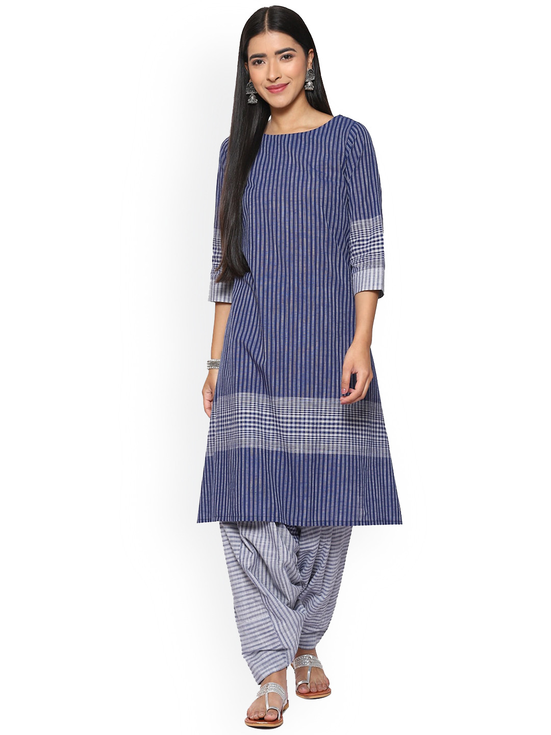 Buy Biba Striped A Line Kurta With Patiala Kurta Sets for Women