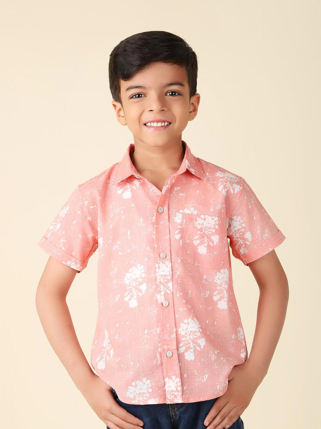 Buy Fabindia Boys Floral Printed Cotton Casual Shirt Shirts for Boys