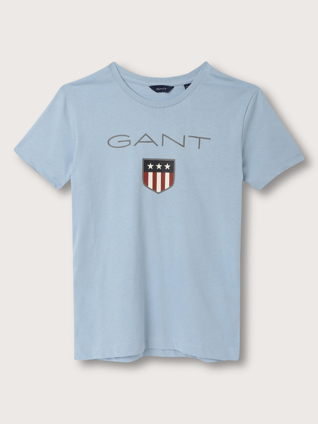 Gant Kids Blue Solid Round Neck Full Sleeves Cardigan