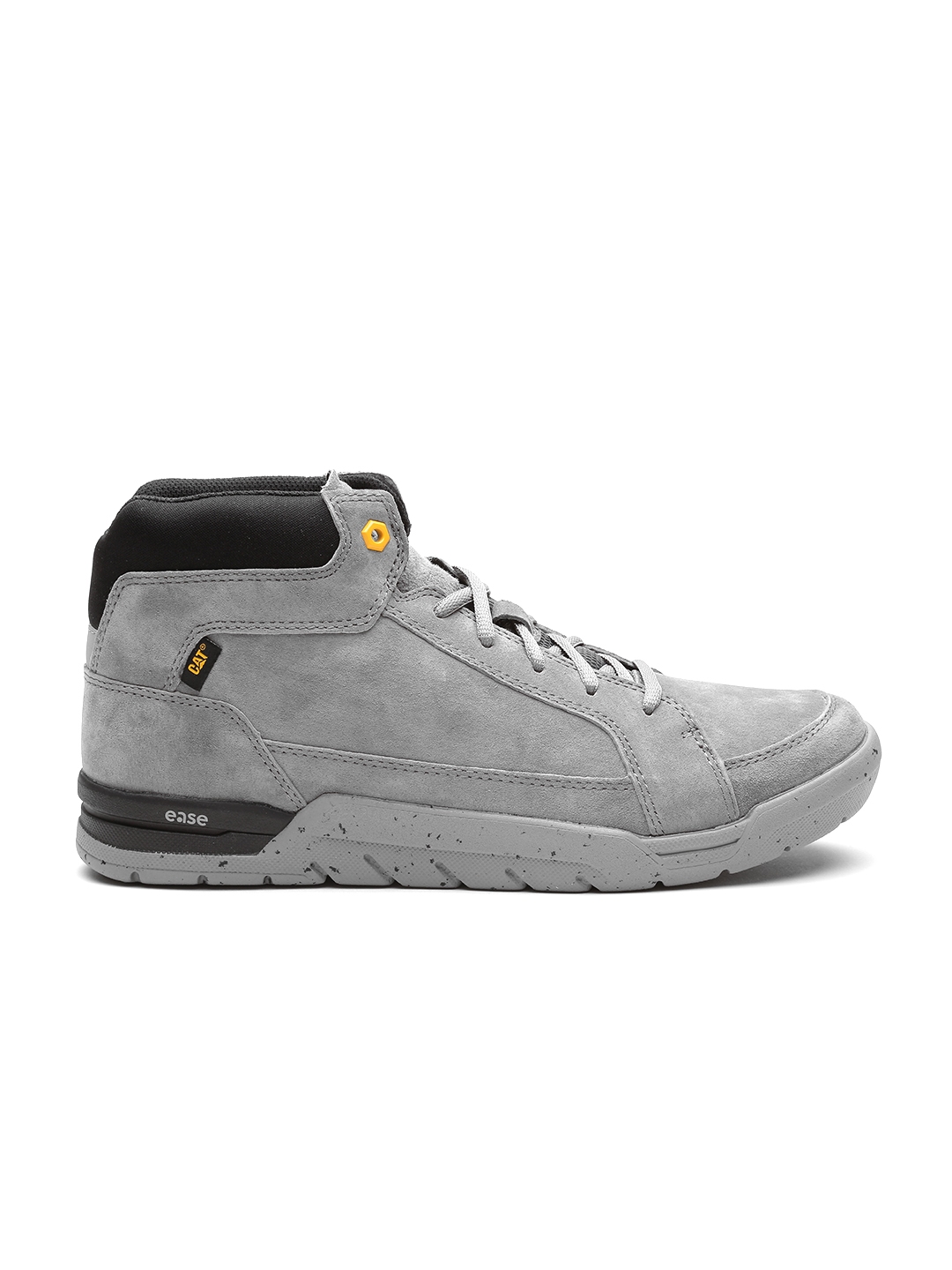 Buy CAT Men Grey Solid Suede Mid Top Sneakers Casual Shoes for