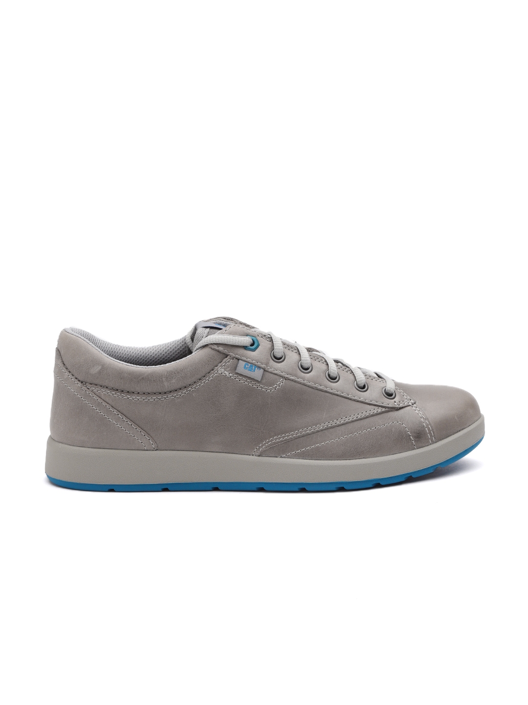 Buy CAT Men Grey Leather Sneakers Casual Shoes for Men