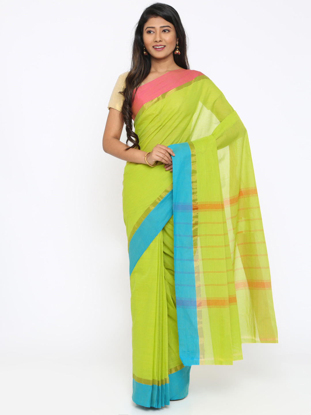 Green narayan peth saree Clearance
