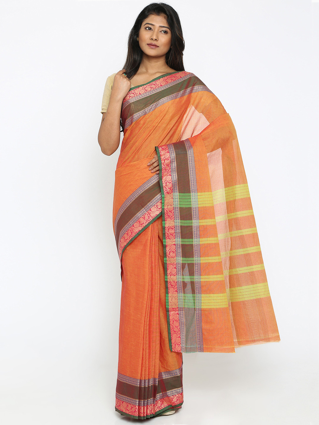 Green narayan peth saree Clearance