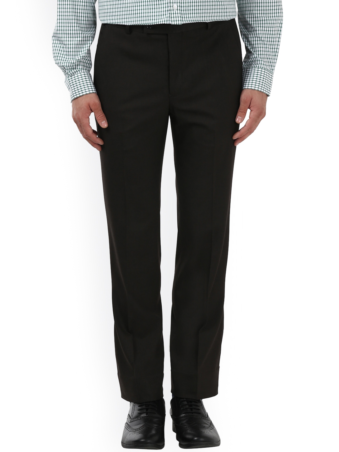 Buy Park Avenue Men Black Slim Fit Solid Formal Trousers - Trousers for ...