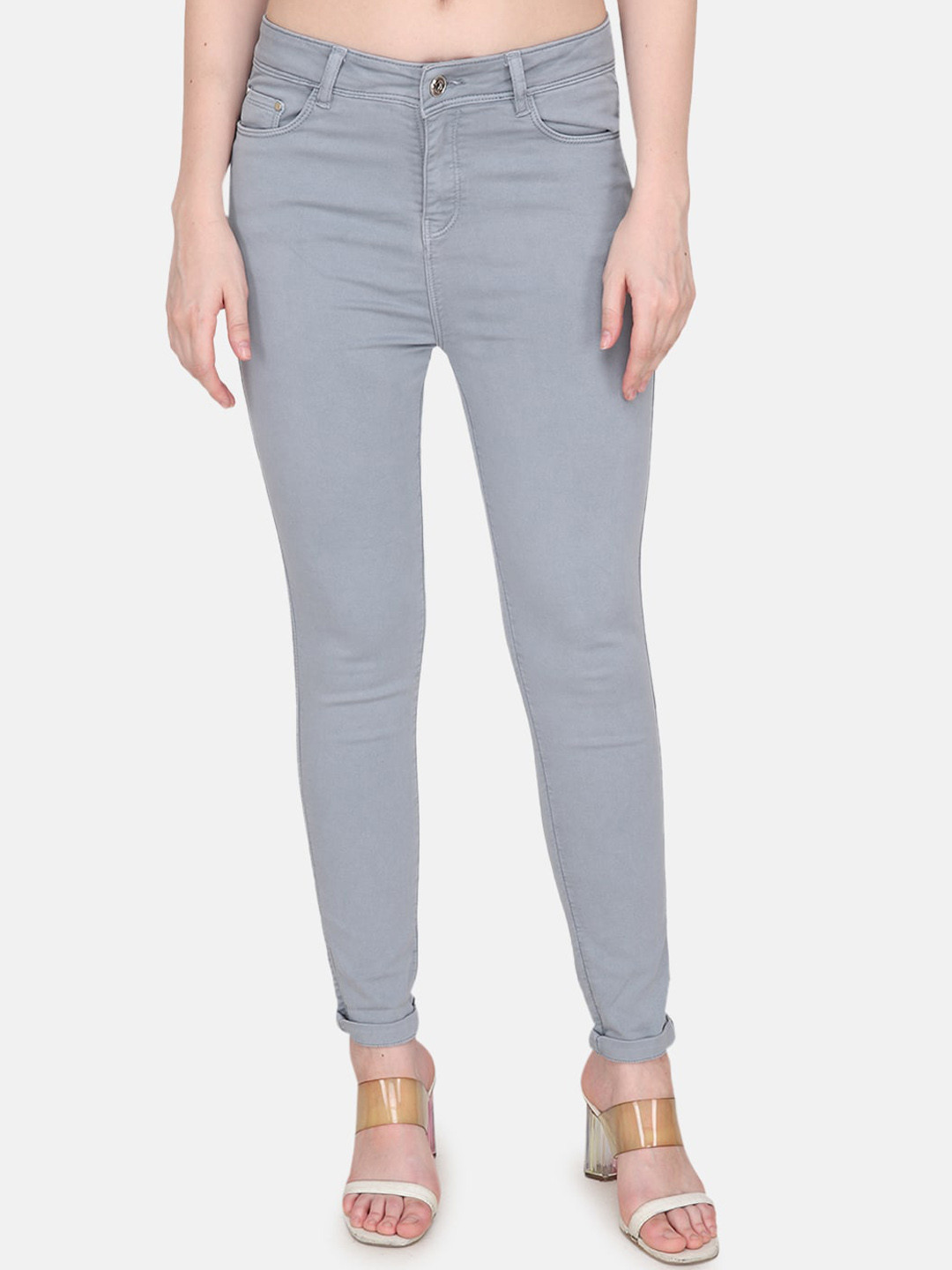 Buy Steele Women Comfort Clean Look Relaxed Fit High Rise Cotton Jeans