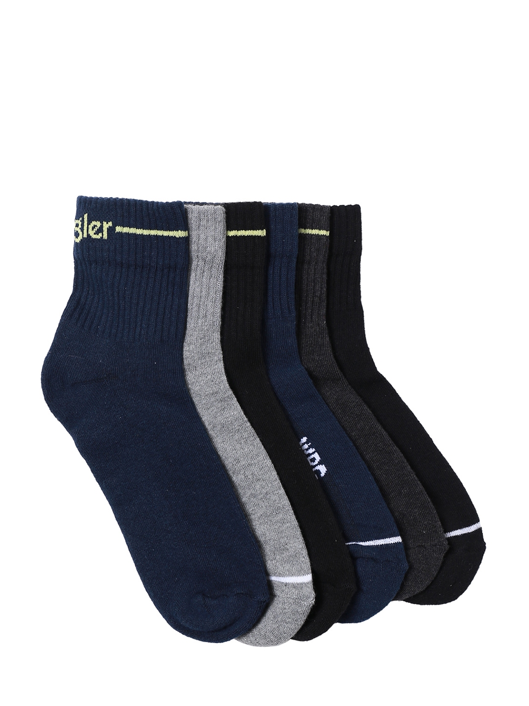 Buy Wrangler Men Pack Of 6 Assorted Ankle Length Socks - Socks for Men ...