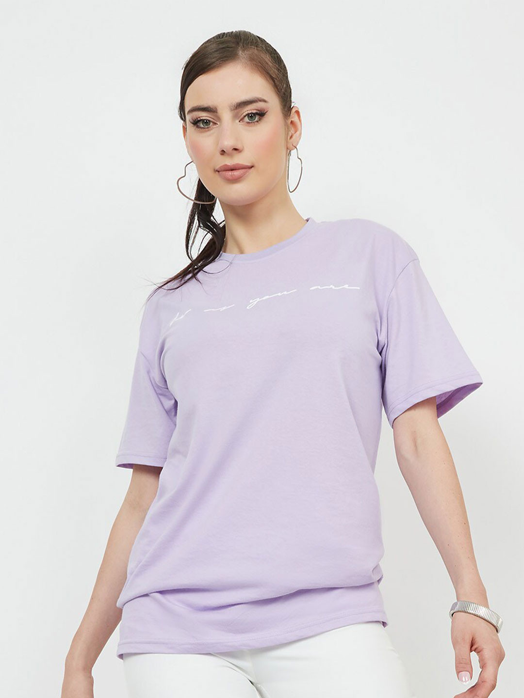 Lonely Print Stylish Ladies Long T-shirt main image 1