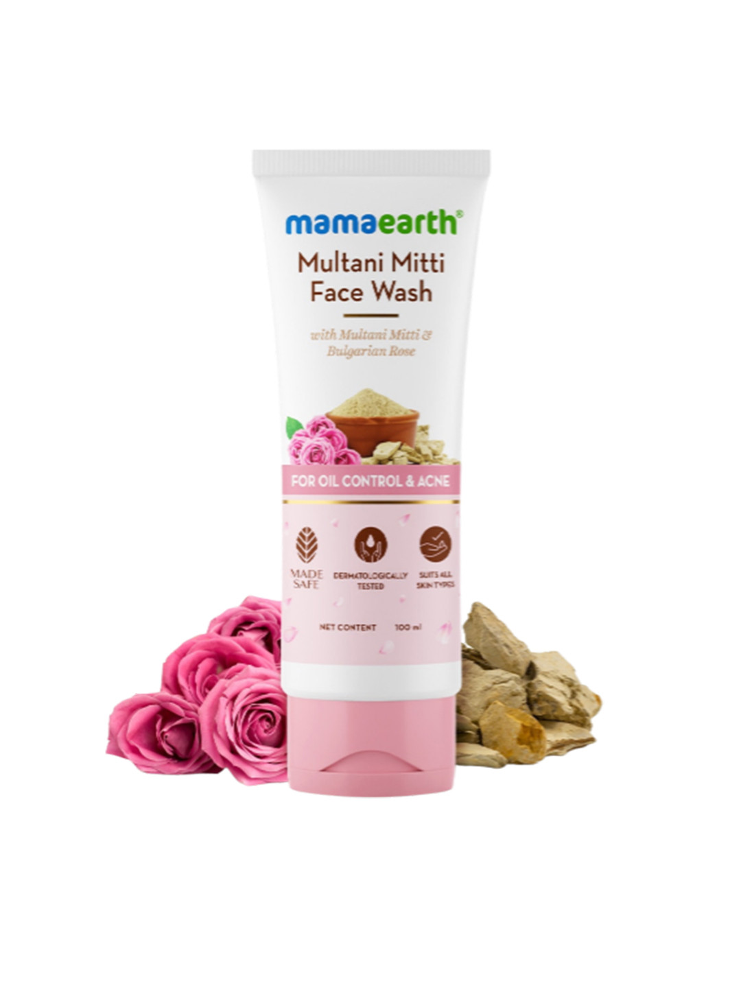 Buy Mamaearth Multani Mitti Face Wash With Bulgarian Rose For Oil Control & Acne 100 Ml Face