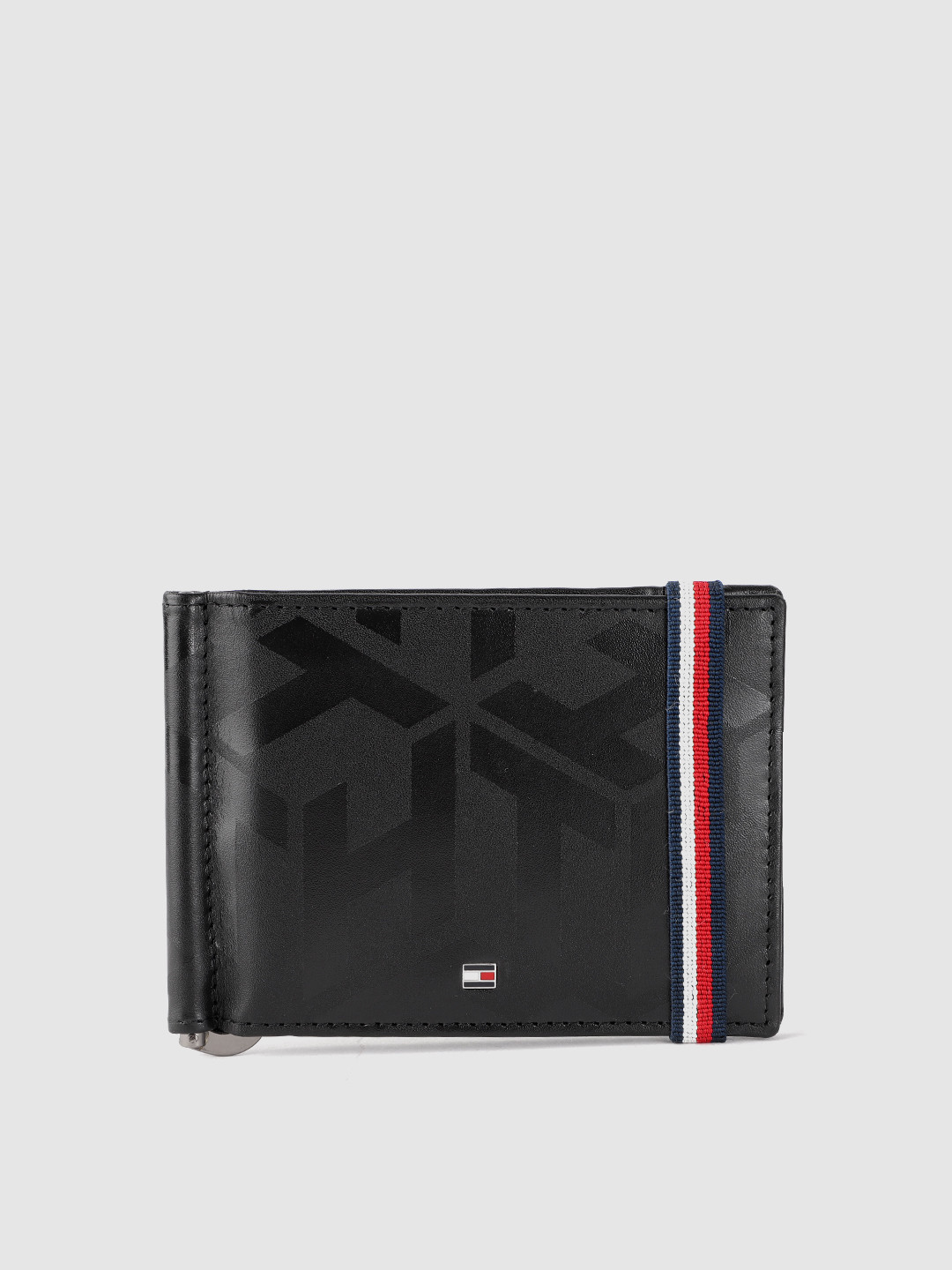 Buy Tommy Hilfiger Men Geometric Printed Leather Money Clip Wallets