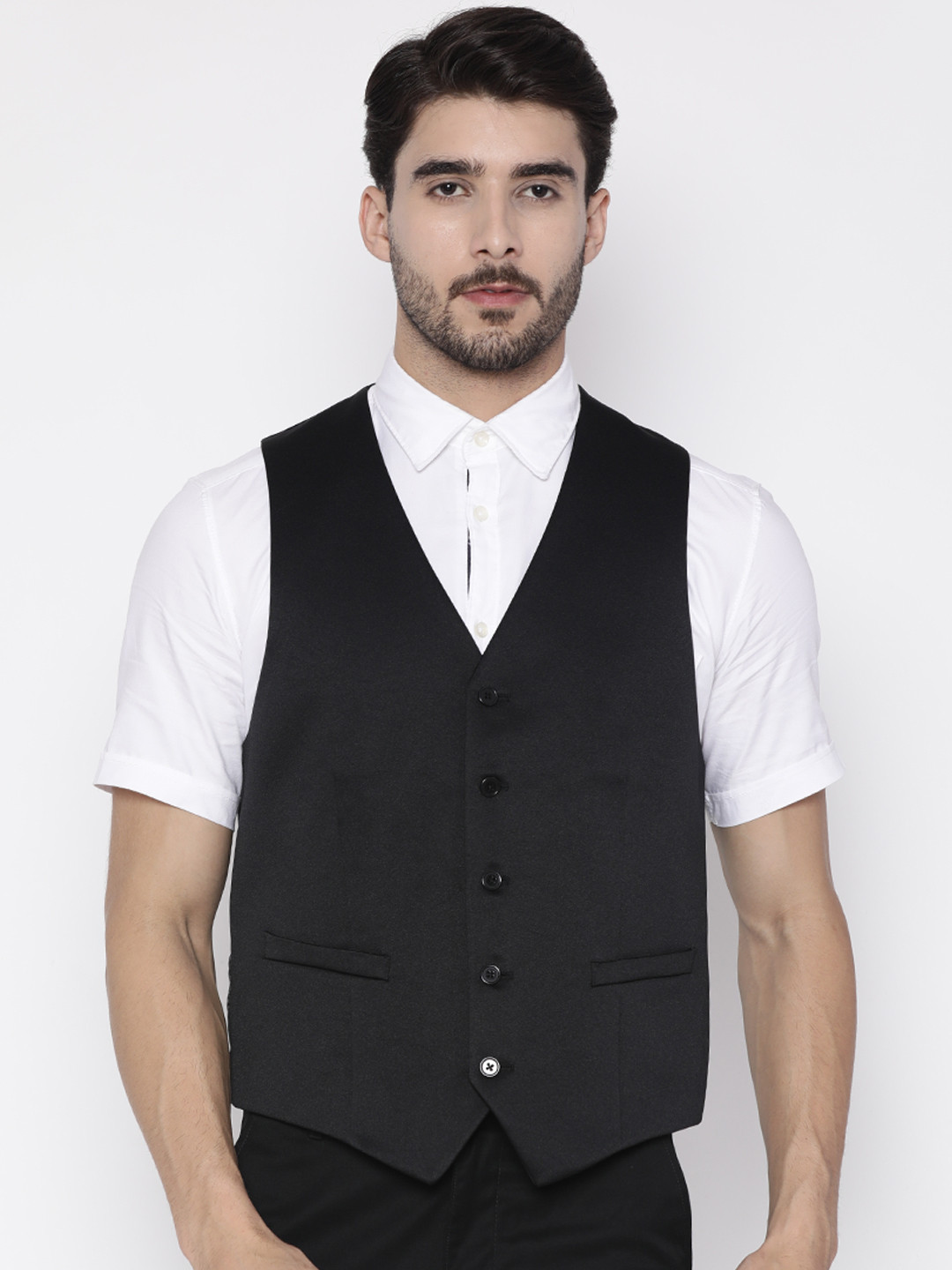 Buy Theme Men Black Solid Waistcoat Waistcoat for Men 2297745 Myntra