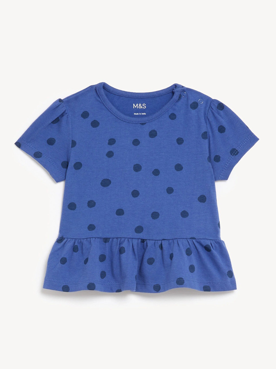 Buy Marks & Spencer Kids Girls Polka Dots Printed Pure Cotton T Shirt
