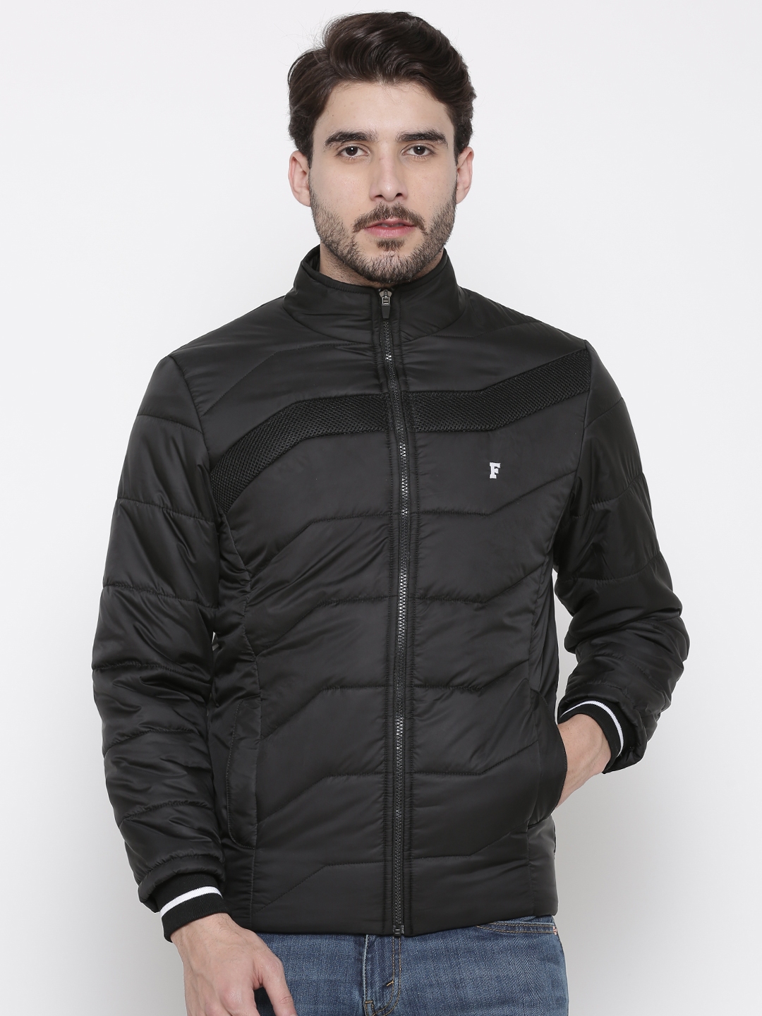Buy French Connection Men Black Solid Puffer Jacket - Jackets for Men ...