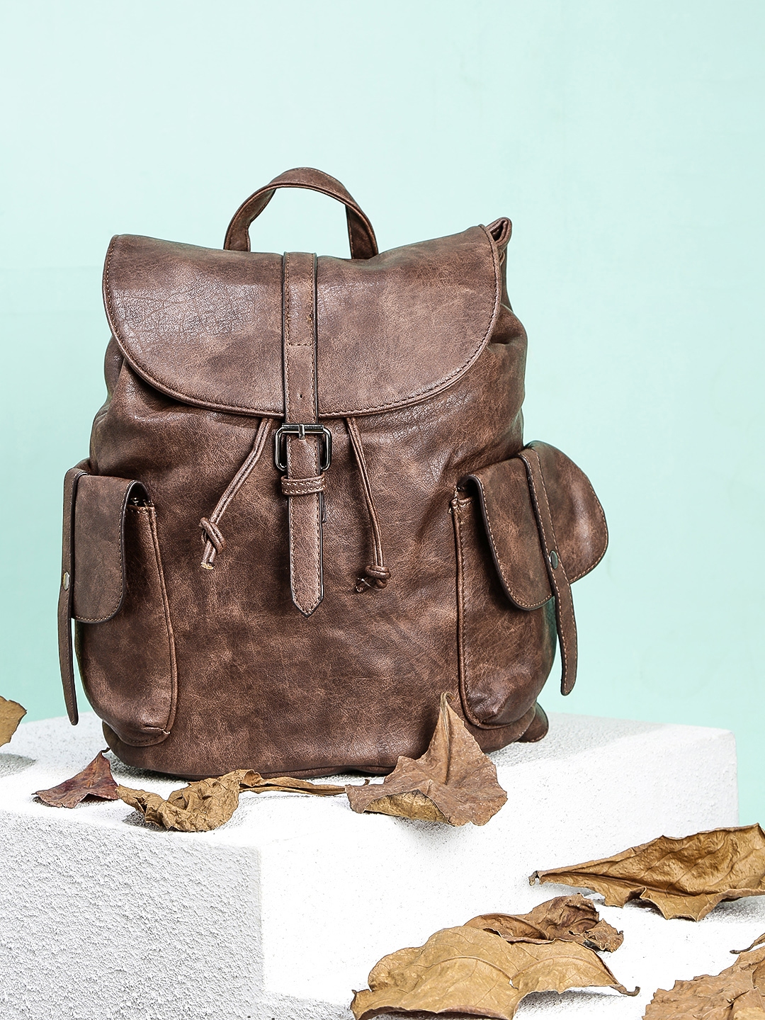 Buy 20Dresses Women Brown Solid Backpack Backpacks for Women 2298135