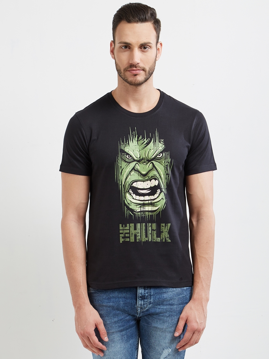 Buy The Souled Store Unisex Black Hulk Print Round Neck T Shirt Tshirts For Unisex 2298424 