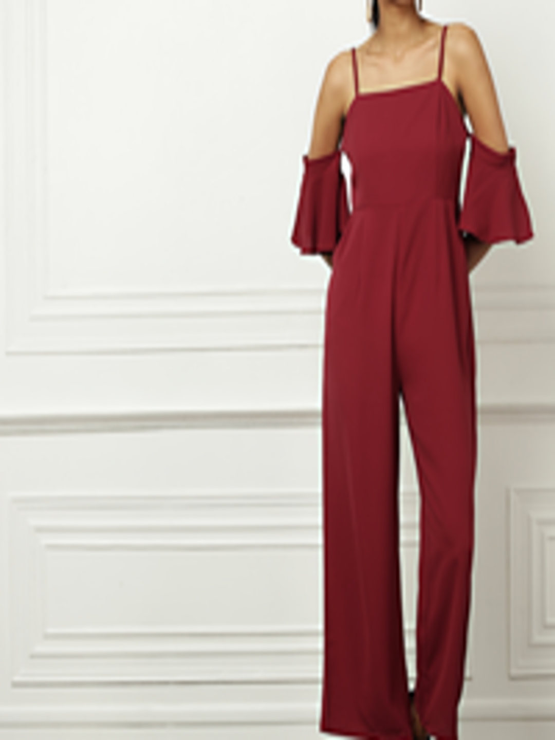 Buy All About You Maroon Solid Basic Jumpsuit - Jumpsuit for Women ...