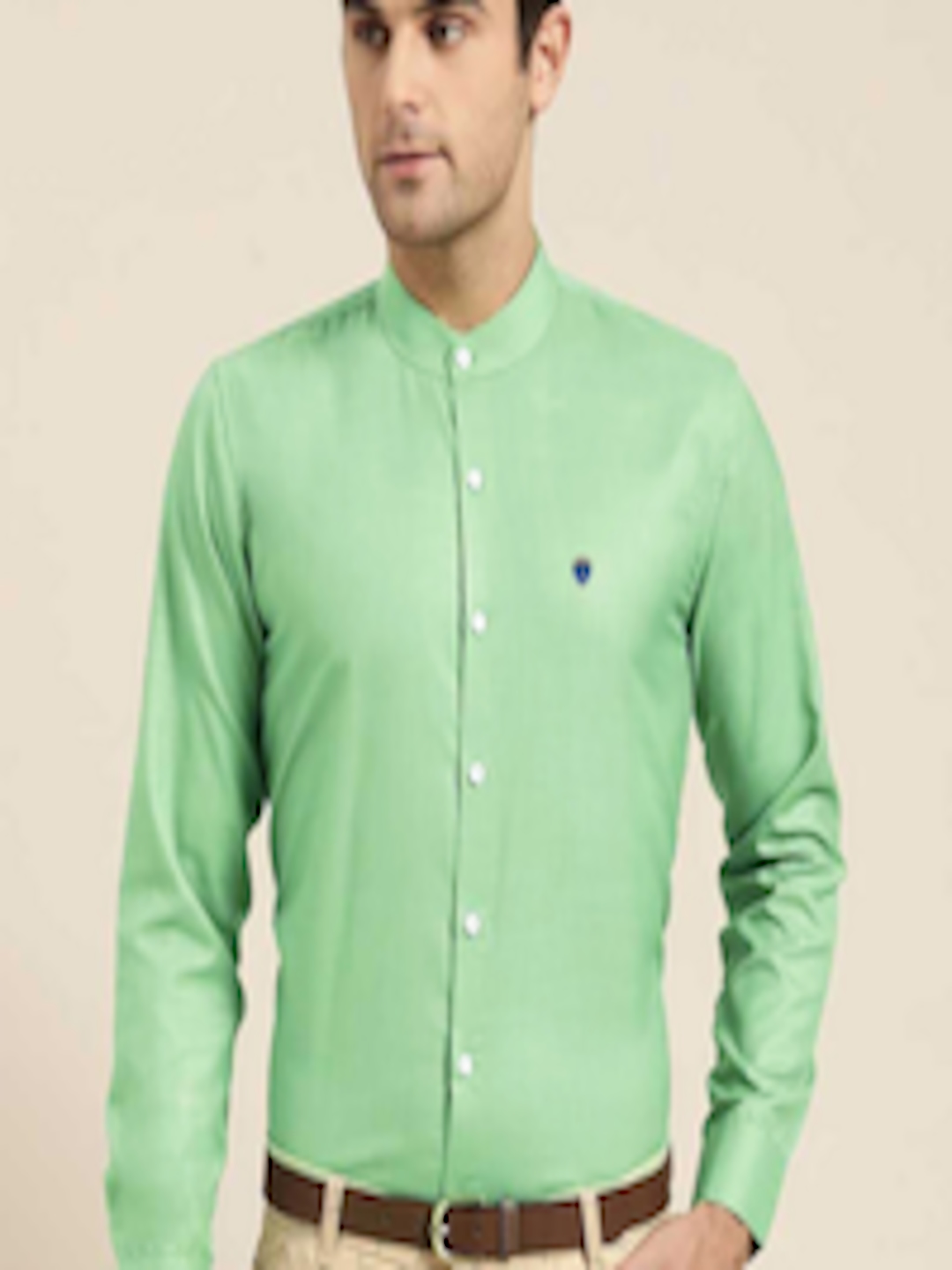Buy FUBAR Mandarin Collar Slim Fit Casual Shirt - Shirts for Men ...