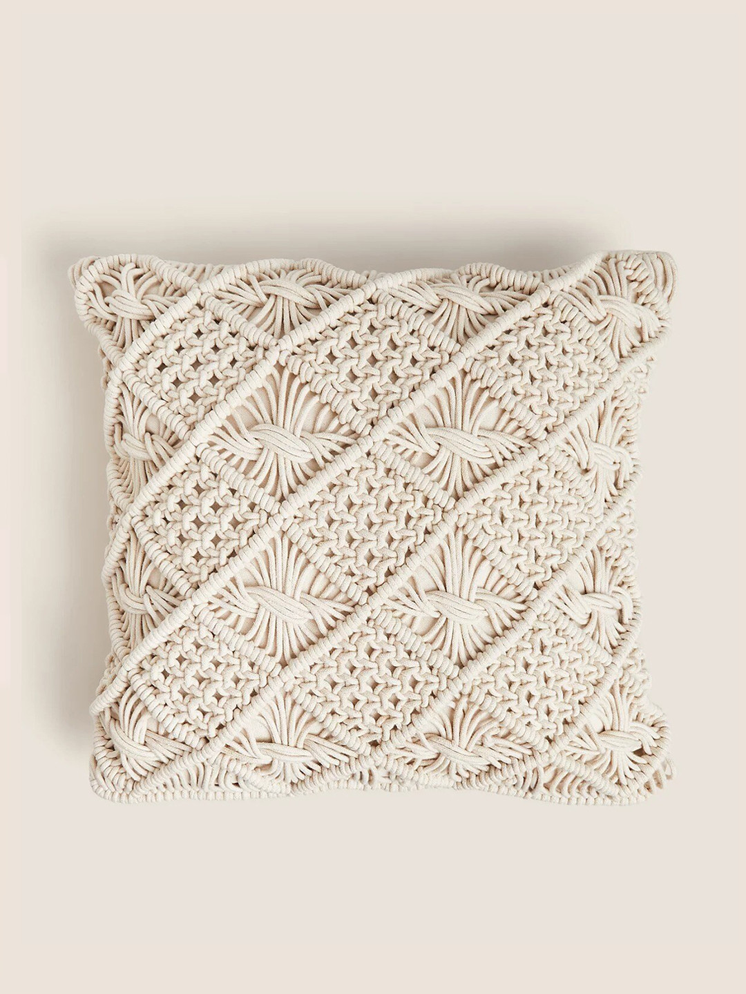 Buy Marks & Spencer Beige Macrame Pure Cotton Pillow Pillows for