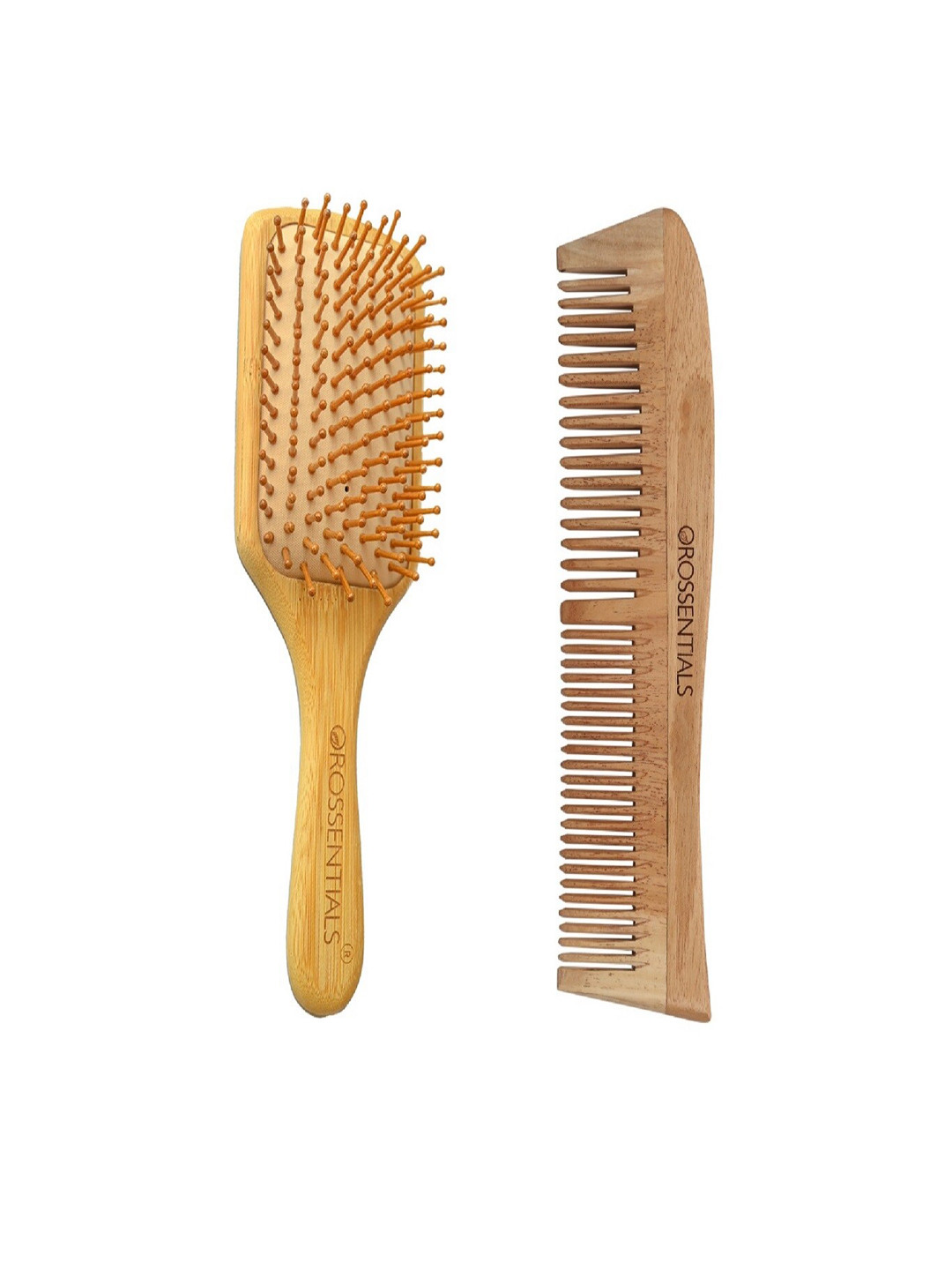 Buy OROSSENTIALS Set Of 2 Neem Wood Hair Brushes Hair Brush And Comb for Unisex 22994768 Myntra
