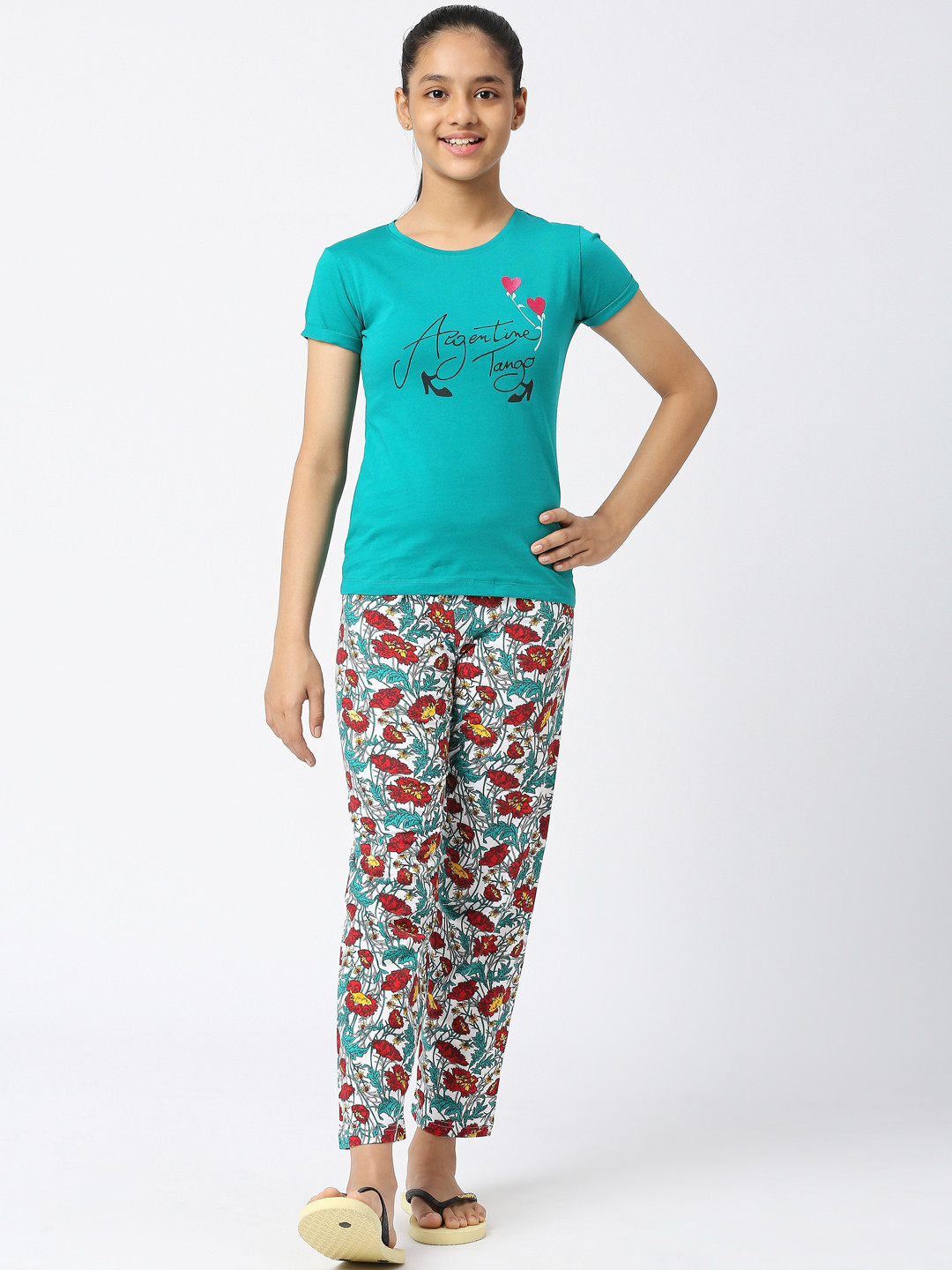 Buy SINI MINI Girls Typography Printed Pure Cotton Night Suit Night Suits for Girls 22996550