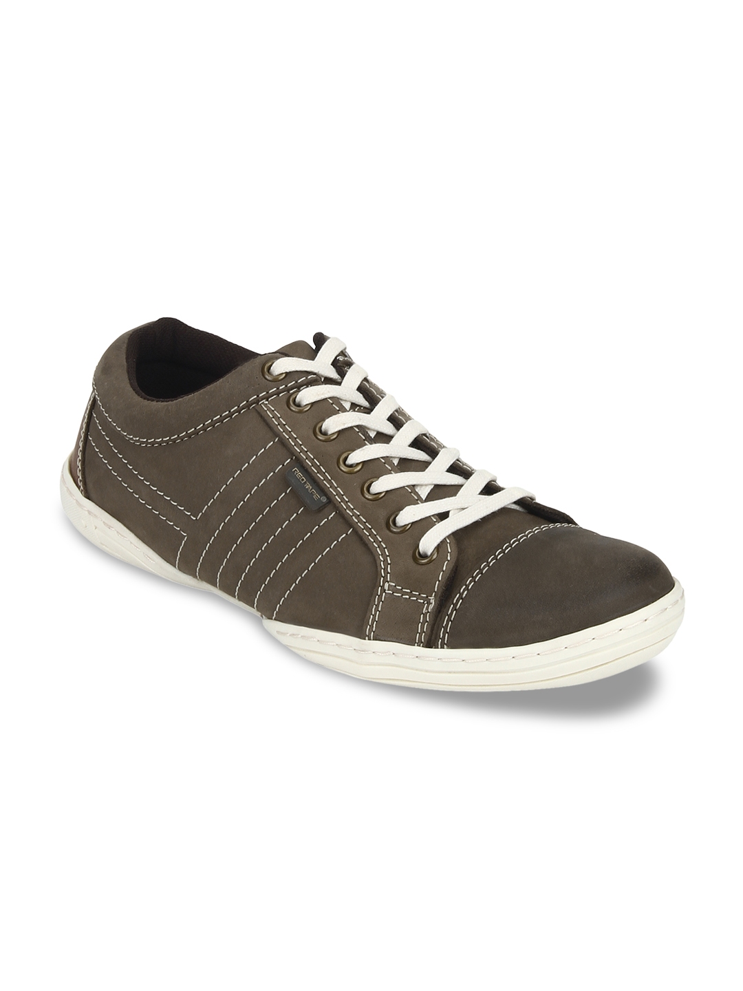 red tape brown leather sneakers