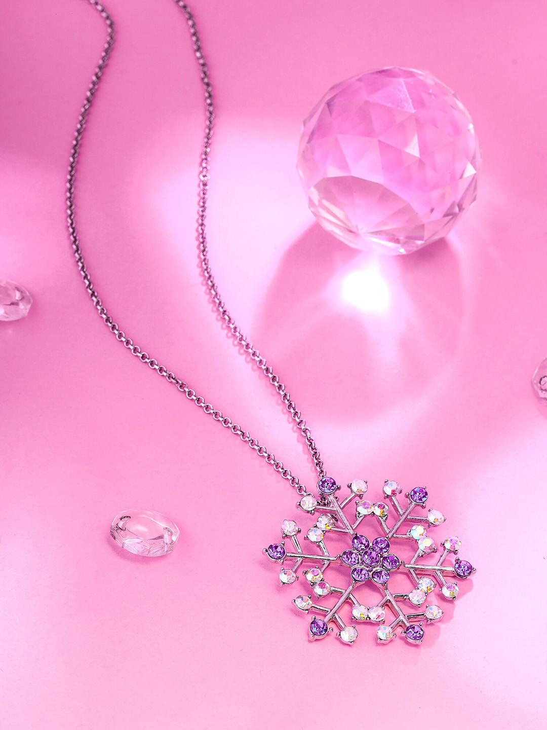 Buy Yellow Chimes Stone Studded Pendant With Chain Pendant for Women