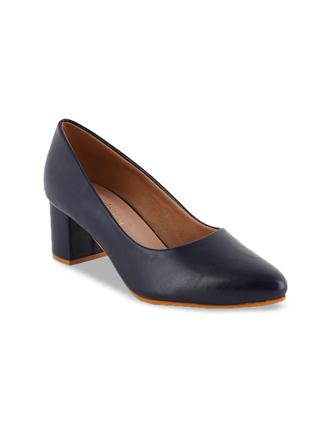 navy pumps block heel