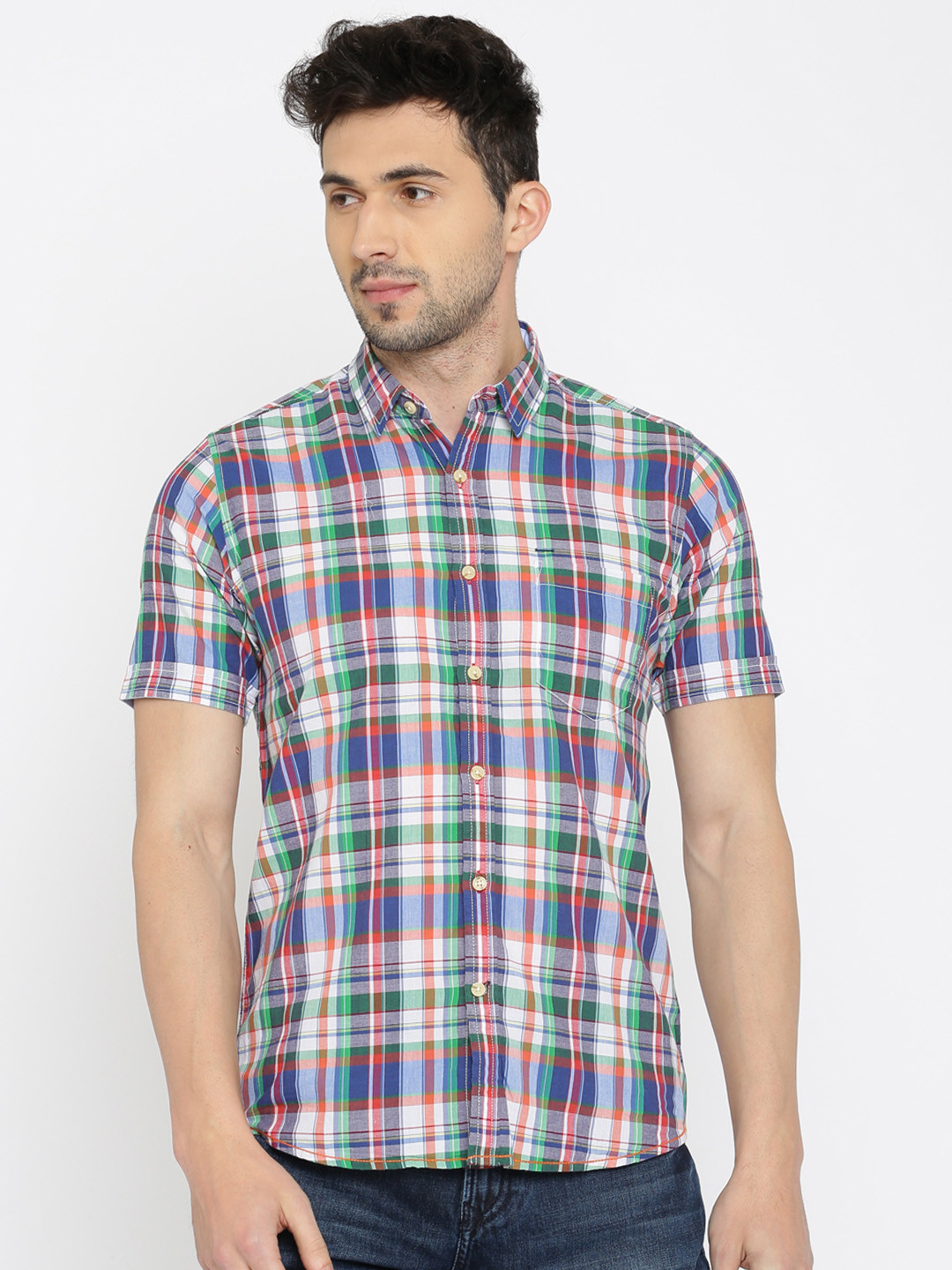 Buy Pepe Jeans Men Multicoloured Slim Fit Checked Casual Shirt Shirts