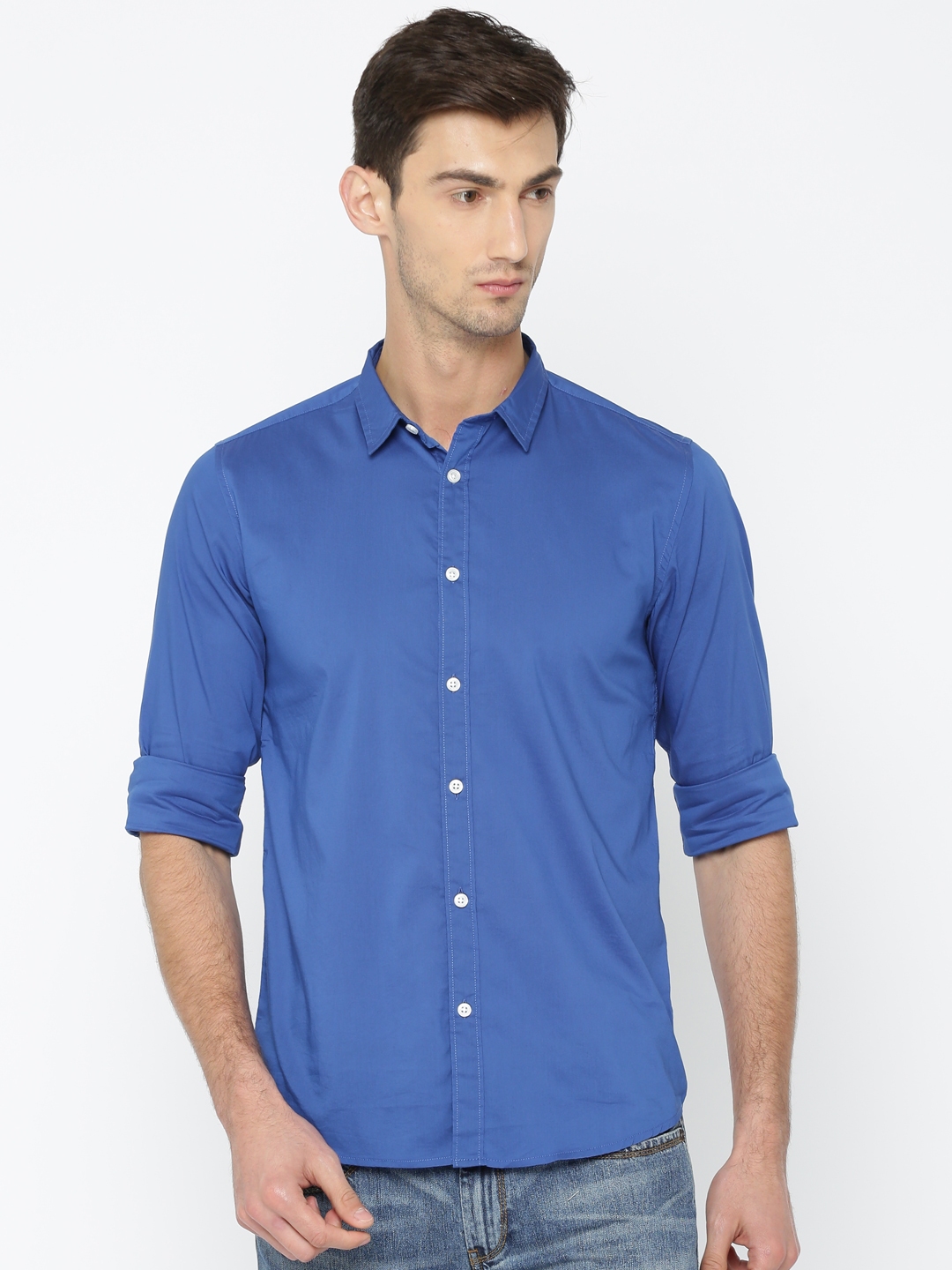 Buy Pepe Jeans Men Blue Slim Fit Solid Casual Shirt - Shirts for Men ...