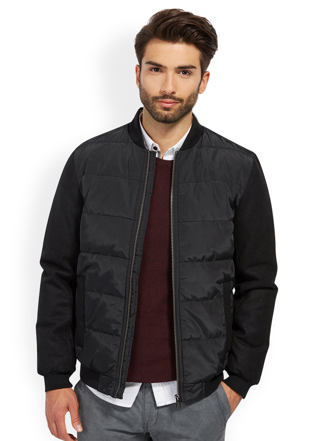 Buy Tom Tailor Men Black Solid Open Front Jacket Jackets for Men