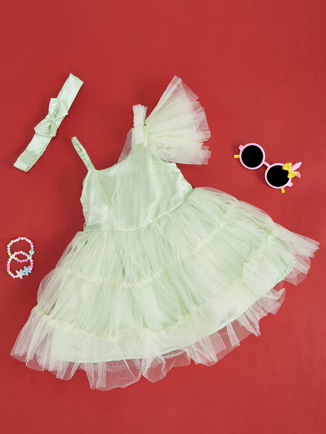 Buy Pantaloons Baby Infant Girls Layered Cotton Fit & Flare Dress With